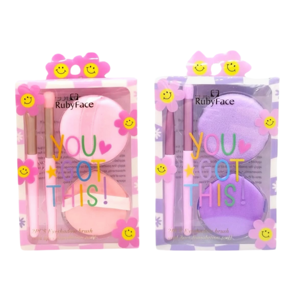 Rubyface Brochas *2u+Esponjas *2u Mini02puff