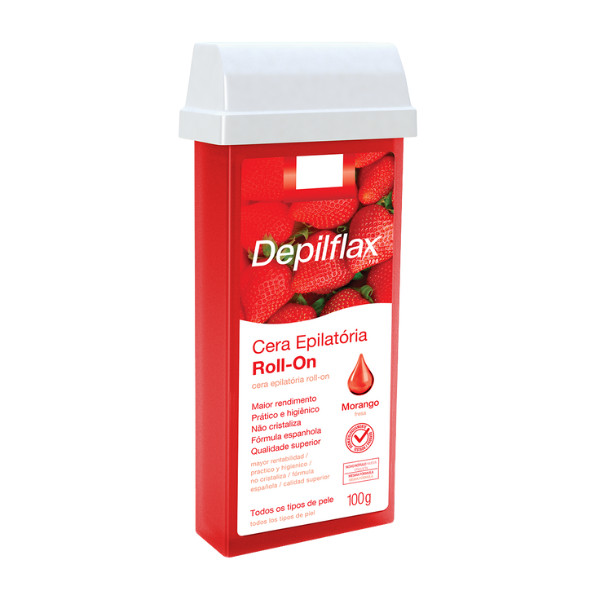Depilflax Cera Dep Rollon Morango 100g