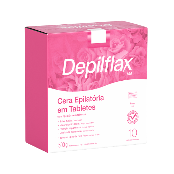 Depilflax Cera Tabletas Rosa 10u 500g
