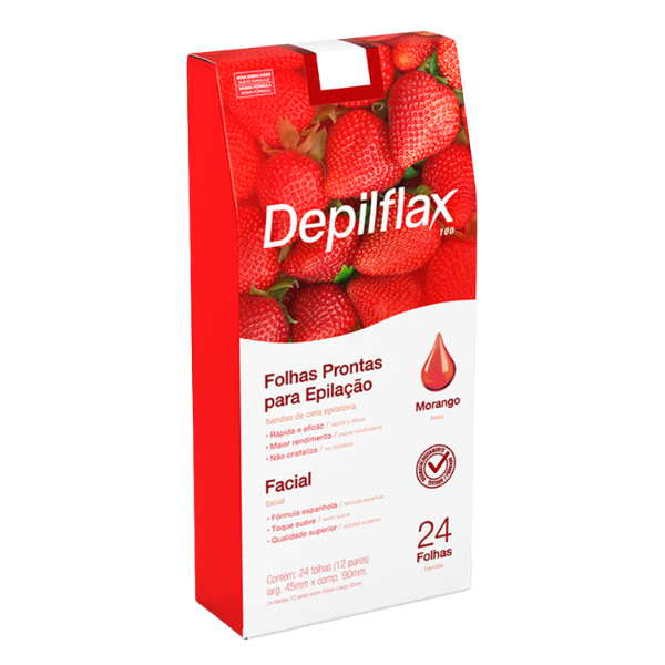 Depilflax Bandas Depil Fac Morango 24u