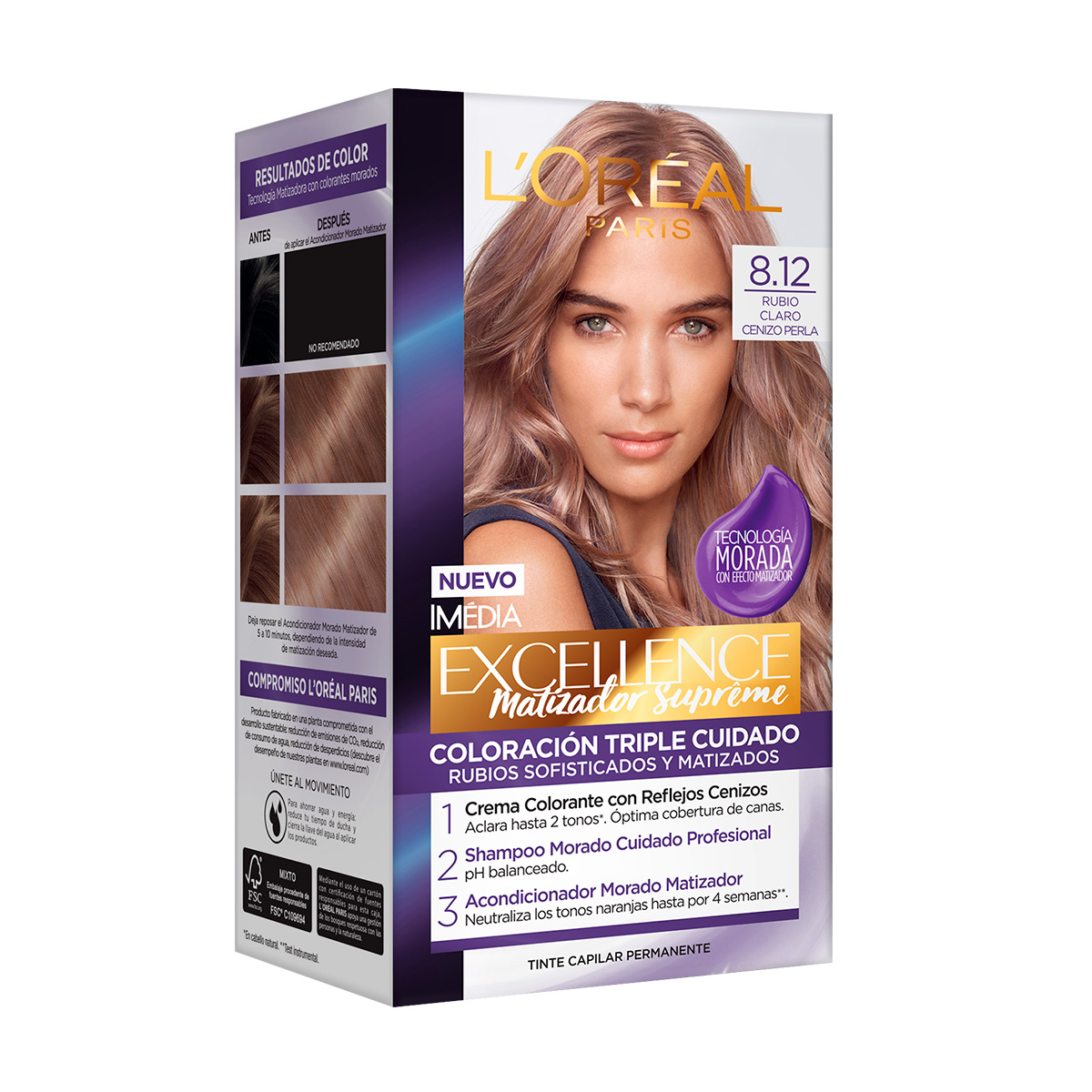 Excellence Matizador Tinte Kit 8.12